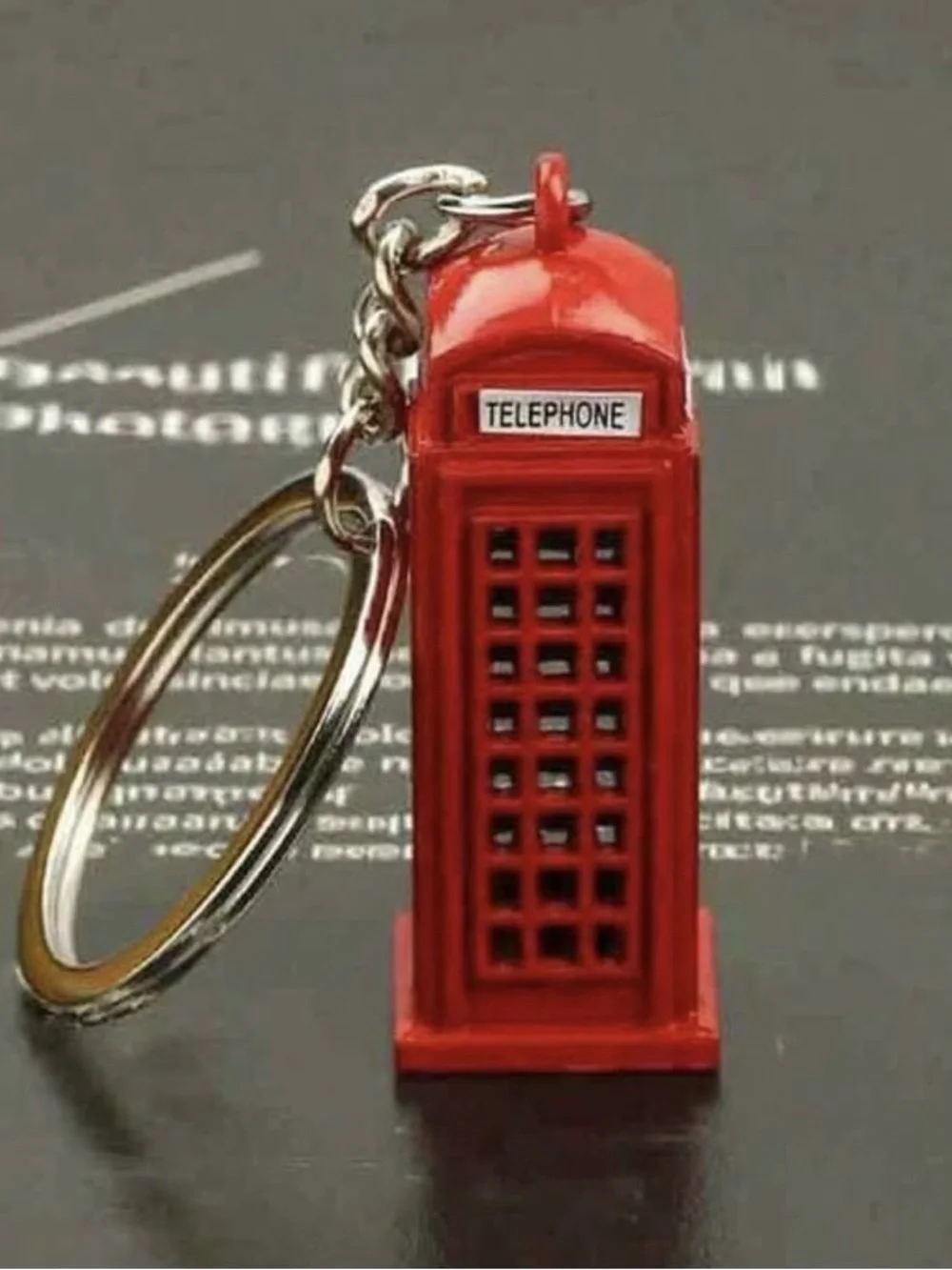 Red Telephone Booth Keychain